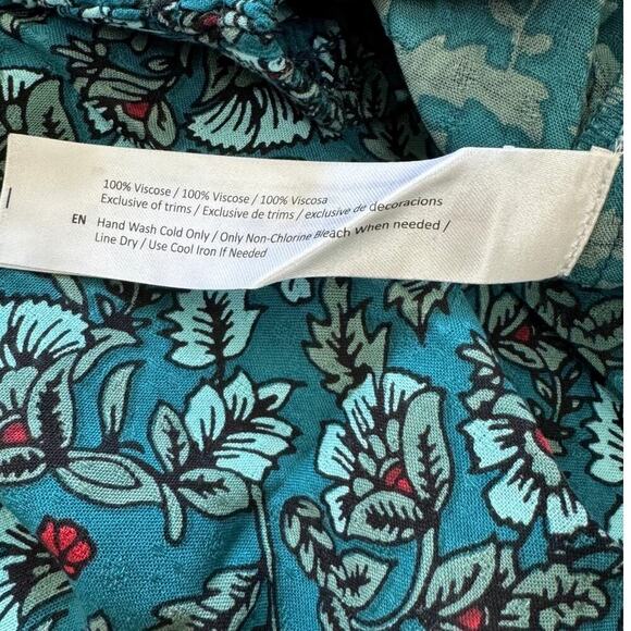 BAND OF THE FREE Elise Floral Wide Leg Pants Pull On Elastic Bohemian NWT Medium - Picture 8 of 8